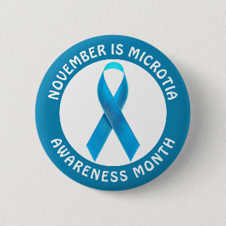 Microtia Blue Awareness Month Ribbon 缶バッジ