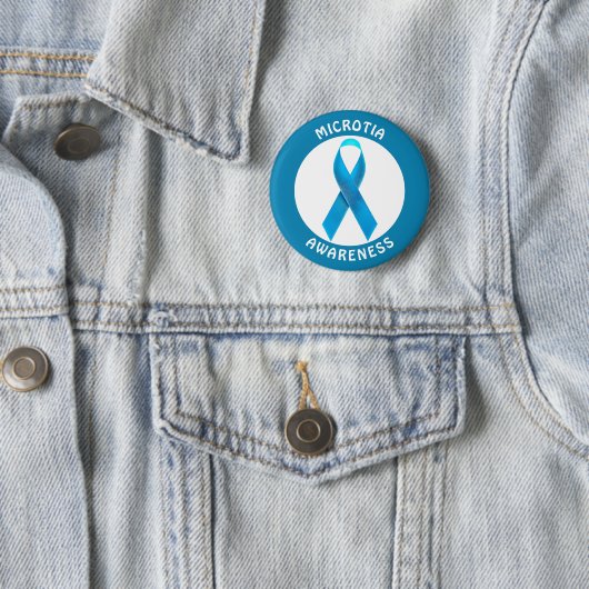 Microtia Blue Awareness Ribbon 缶バッジ (インサイチュ)
