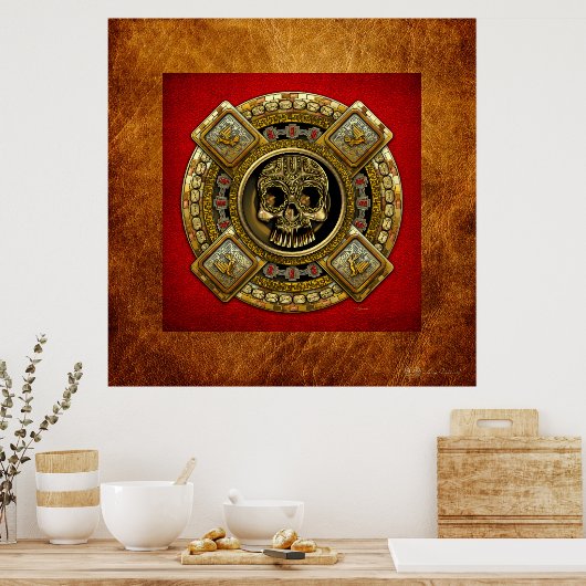 Mictlantecuhtli – 死アステカの神 ポスター (キッチン)