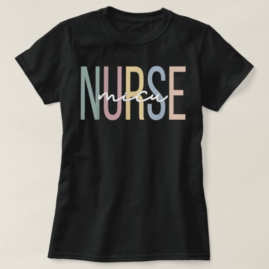 MICU Nurse Boho Medical Intensive Care Unit  Tシャツ (デザイン正面)
