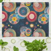 Midモダン Century Circles inスタイルのHilma af Klint キッチンタオル (折り畳み)