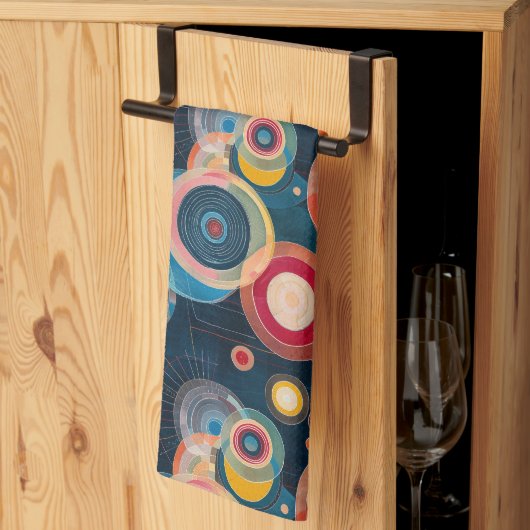 Midモダン Century Circles inスタイルのHilma af Klint キッチンタオル (三つ折り)