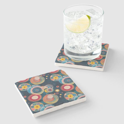 Midモダン Century Circles inスタイルのHilma af Klint ストーンコースター (横)