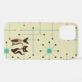 Mid モダン Cats Phone Case iPhoneケース (裏面横)