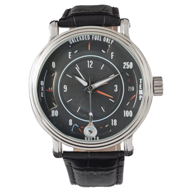 Mid 1970s Classic Car Clock With Gauges 腕時計 (正面)