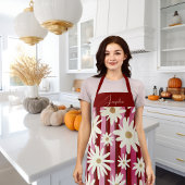 Mid Autumn Fall Vibes Stripe Flowers エプロン