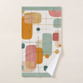 Mid centrury Teal, gold and pink abstract  バスタオルセット (ハンドタオル)