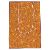 Mid Centuryスプートニクパターン、テラコッタ ミディアムペーパーバッグ (裏面)