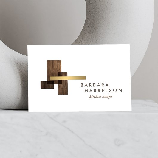 Mid-Centuryモダン Architectural Logo II on White 名刺