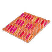 Mid Century モダン葉 Century明るい赤紫色、Pink、Orange タイル (側面)