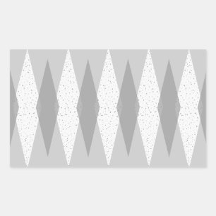 Mid Century モダン Gray アーガイル Rectangleステッカー 長方形シール