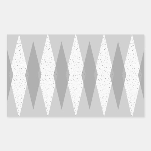 Mid Century モダン Gray アーガイル Rectangleステッカー 長方形シール (正面)