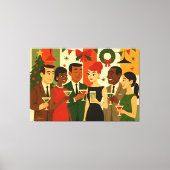 Mid Century 60s Christmas Office Cocktail Party キャンバスプリント (正面)