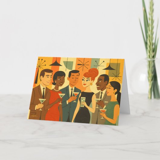 Mid Century 60s Office Cocktail Party カード (正面)