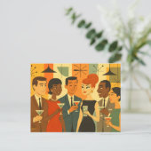 Mid Century 60s Office Cocktail Party ポストカード (スタンド正面)