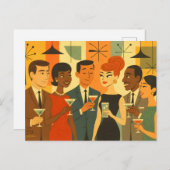 Mid Century 60s Office Cocktail Party ポストカード (正面/裏面)