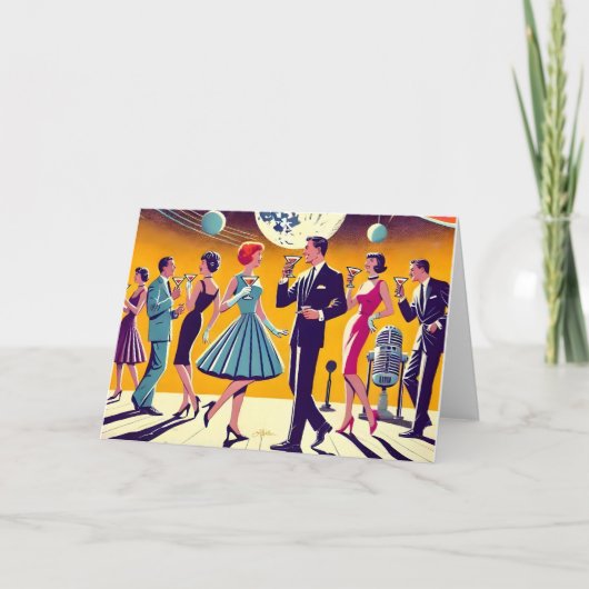 Mid Century 60s Space Age Cocktail Party カード (正面)