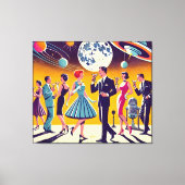 Mid Century 60s Space Age Cocktail Party キャンバスプリント (正面)