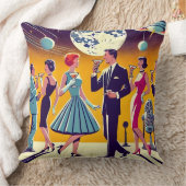 Mid Century 60s Space Age Cocktail Party クッション (ブランケット)