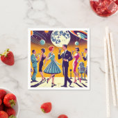 Mid Century 60s Space Age Cocktail Party スタンダードカクテルナプキン (インサイチュ)