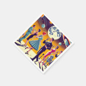 Mid Century 60s Space Age Cocktail Party スタンダードカクテルナプキン (角)