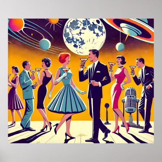 Mid Century 60s Space Age Cocktail Party ポスター (正面)