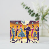 Mid Century 60s Space Age Cocktail Party ポストカード (スタンド正面)