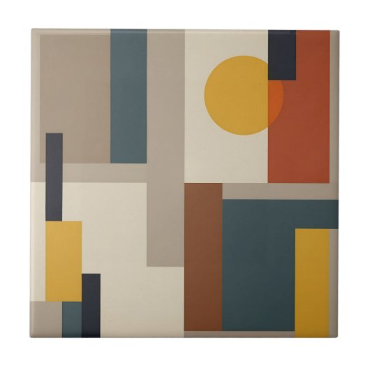 Mid Century Abstract Geometric Harmony タイル (正面)