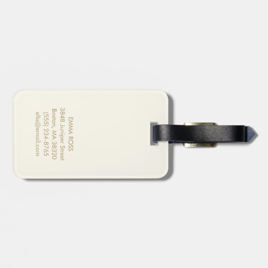 Mid Century Abstract Geometric Personalized Retro ラゲッジタグ (裏面横)