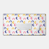 Mid-Century Abstract Shapes Pattern デスクマット (キーボード&マウス)