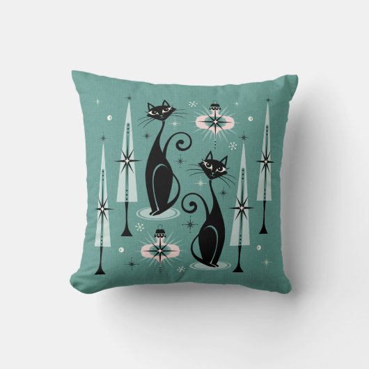 Mid Century Atomic子猫Clismas ©studioxtine クッション (正面)