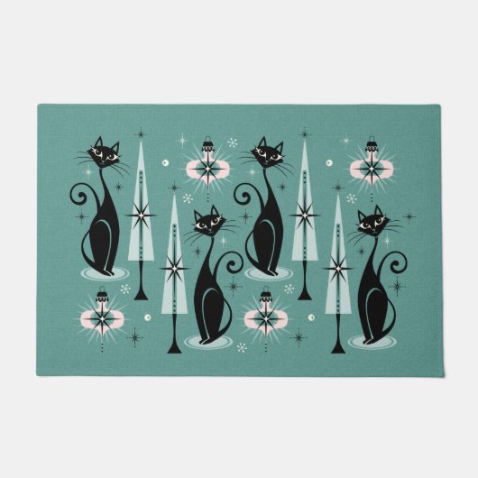 Mid Century Atomic子猫Clismas ©studioxtine ドアマット (正面)