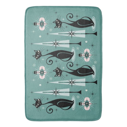 Mid Century Atomic子猫Clismas ©studioxtine バスマット (正面縦)