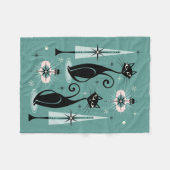 Mid Century Atomic子猫Clismas ©studioxtine フリースブランケット (正面(横))