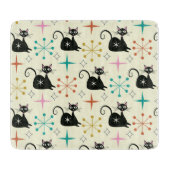 Mid Century Atomic Cat with Starbursts カッティングボード (正面)