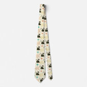 Mid Century Atomic Cat with Starbursts  ネクタイ (正面)