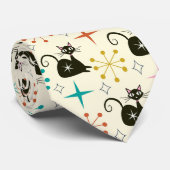 Mid Century Atomic Cat with Starbursts  ネクタイ (ロール)