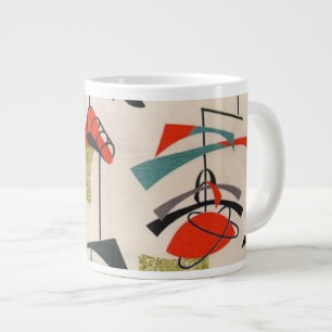 Mid Century Atomic Fabric Jumbo Mugモダン（中世紀の原子布ジャンボ ジャンボコーヒーマグカップ