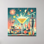 Mid Century Atomic Futuristic Citrus Martini Bar キャンバスプリント (正面)