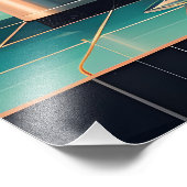 Mid Century Atomic Futuristic Citrus Martini Bar フォトプリント (角)