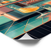 Mid Century Atomic Futuristic Citrus Martini Bar ポスター (コーナー)