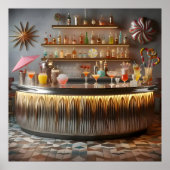 Mid Century Atomic Futuristic Party Bar ポスター (正面)