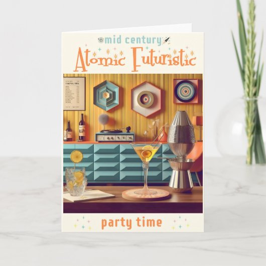 Mid Century Atomic Retro Futuristic Party Room カード (正面)