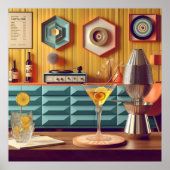 Mid Century Atomic Retro Futuristic Party Room ポスター (正面)