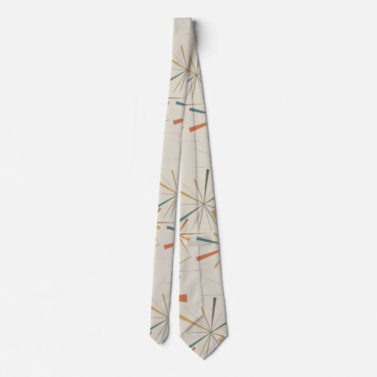 Mid Century  Atomic Starburst Geometric Retro ネクタイ (裏面)