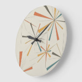 Mid Century  Atomic Starburst Geometric Retro ラージ壁時計 (傾斜)