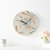 Mid Century  Atomic Starburst Geometric Retro ラージ壁時計 (ホーム)