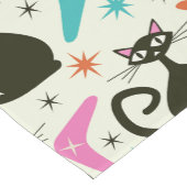 Mid Century Black Atomic Cats with Boomerangs ショートテーブルランナー (コーナー)