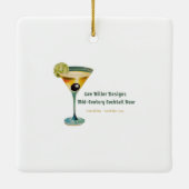 Mid Century Black Cat Merry Martini Christmas セラミックオーナメント (裏面)