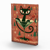 Mid Century Black Cat Merry Martini Christmas フォトブロック (右)